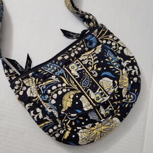 Retired 2012 Vera Bradley, Ellie Blue, Crossbody Hipster Bag. Zippers/Pockets.